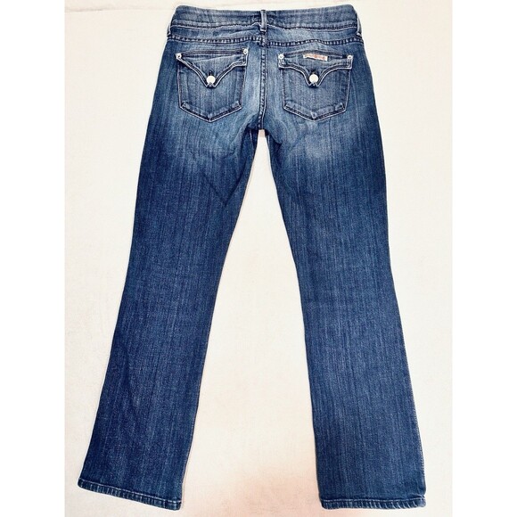 Hudson Womens 27 Denim Mid Rise Crop Beth Baby Boot Jeans Dark Flap Pockets - Picture 7 of 16